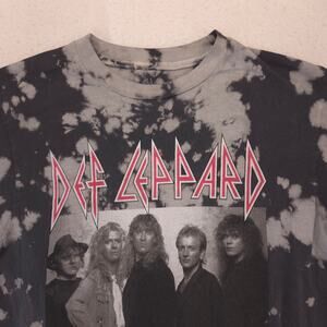 Def Leppard Band Graphic Crew Neck T Shirt Adult Mens Size Medium M Tie Dye